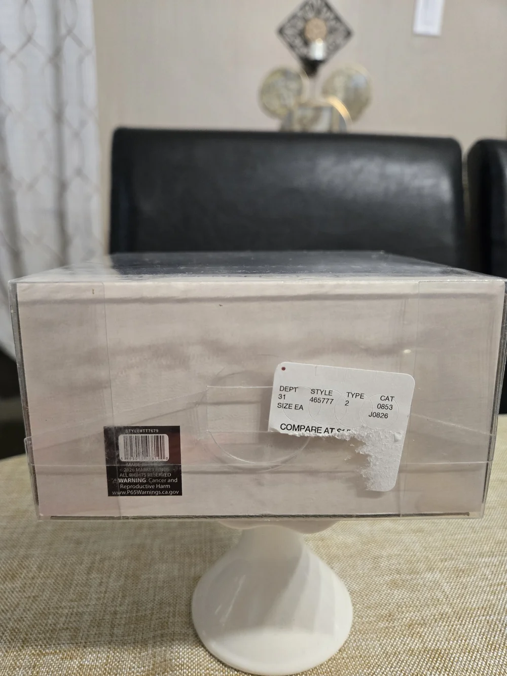 MIRKT Beige Check Ceramic Salt & Pepper Shaker Set